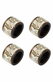 Gilded Mosaic Set of 4 Napkin Rings