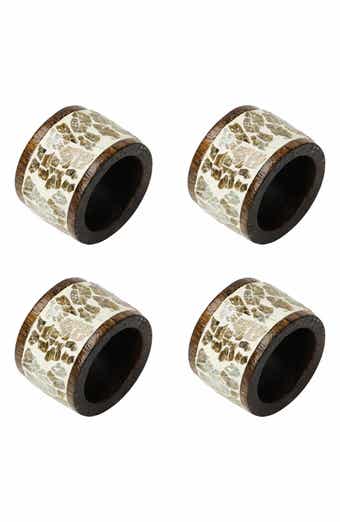 Gilded Mosaic Set of 4 Napkin Rings