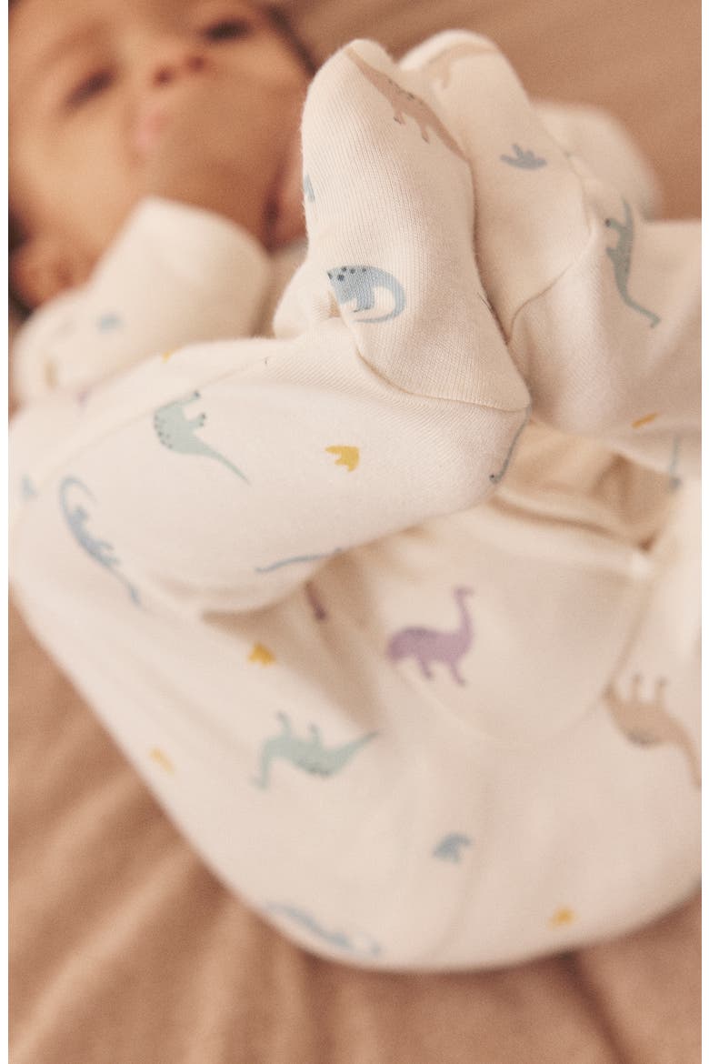 Clever Zip Footie, Alternate, color, DINO PRINT