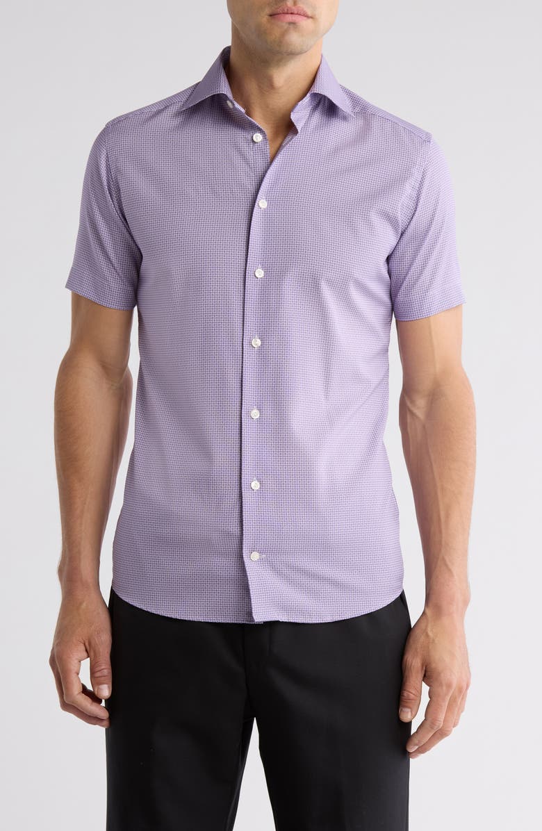 Eton Slim Fit Short Sleeve Shirt, Main, color, 