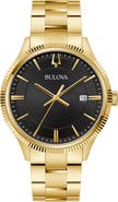 BULOVA Black Dial Bracelet Watch, 42mm