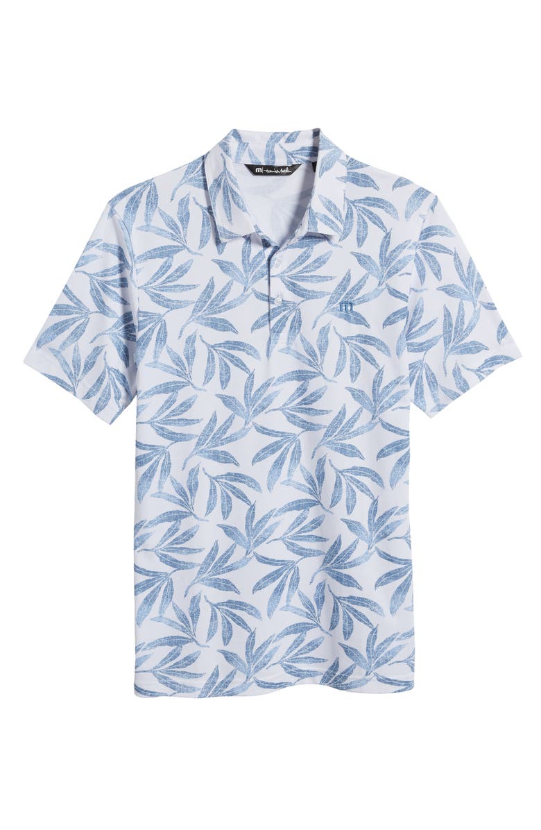TravisMathew Gulf of Mexico Leaf Print Piqué Polo, Alternate, color,