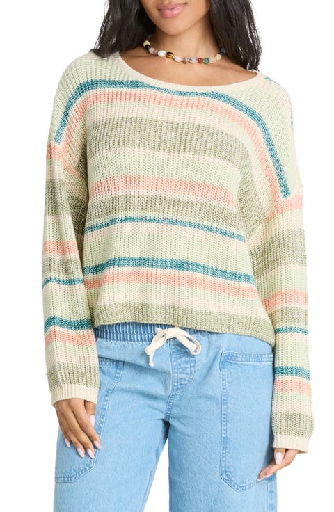 Stripe Marled Crop Sweater