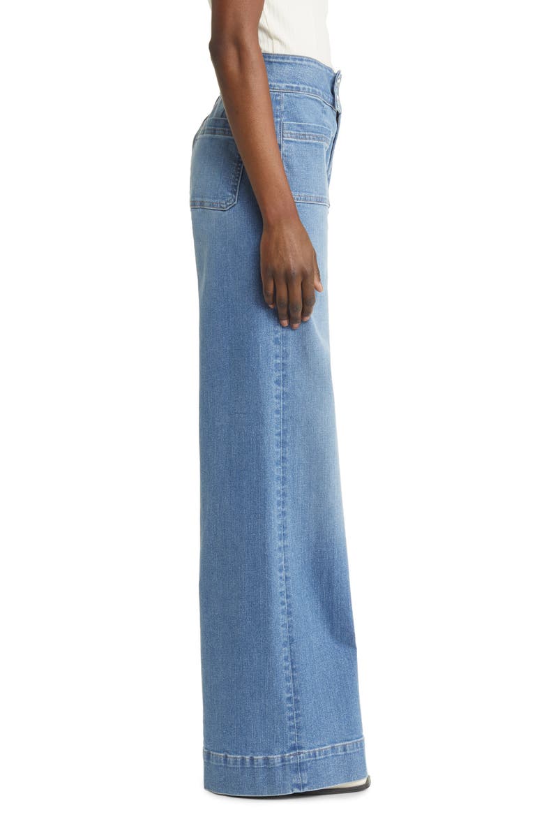 Le Hardy Patch Pocket High Waist Wide Leg Jeans, Alternate, color, GENEVA