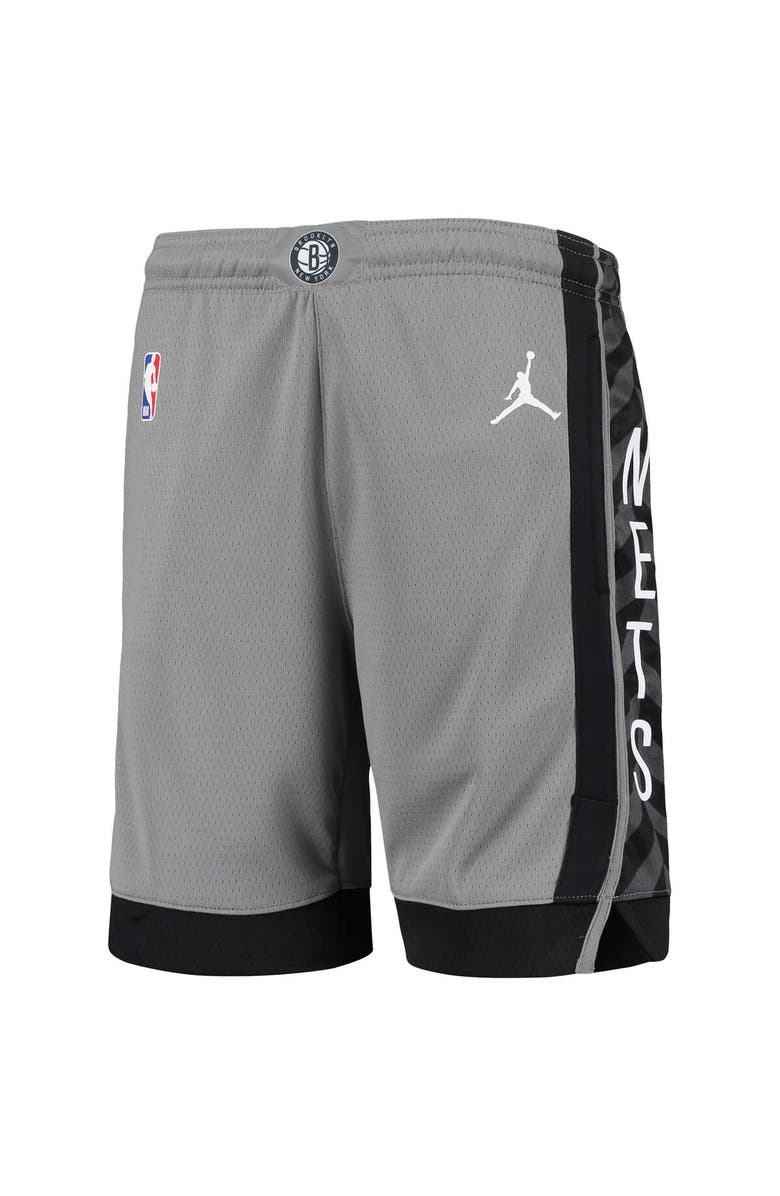 Jordan Brand Youth Jordan Brand Gray Brooklyn Nets 2019/20 Swingman Performance Shorts - Statement Edition, Alternate, color, 