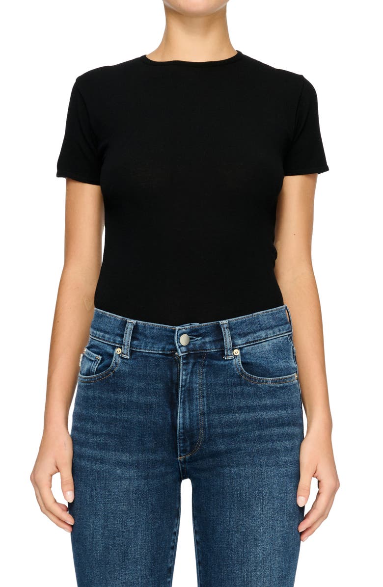 DL1961 Instasculpt Knit Tee, Main, color, Black