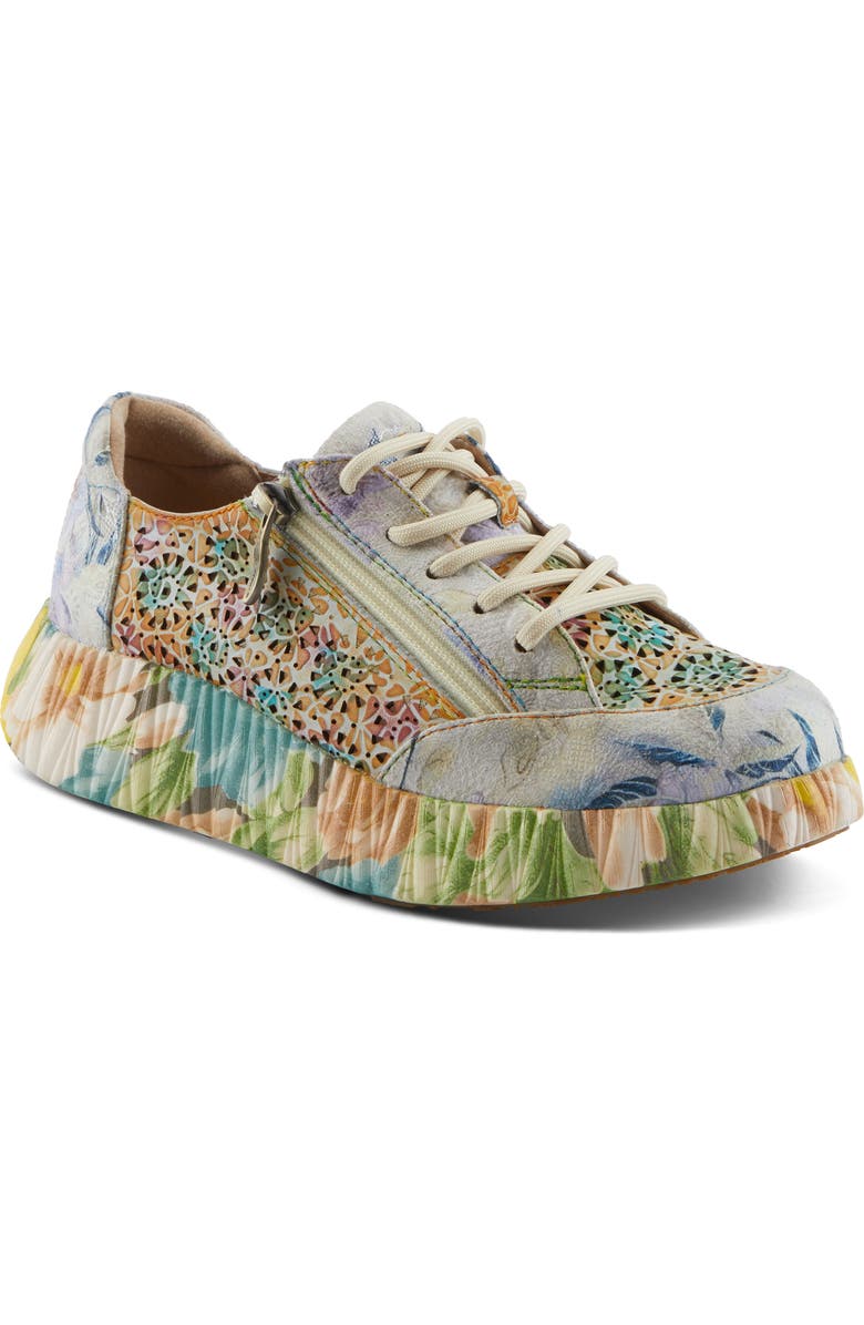 L'Artiste by Spring Step Bloomington Platform Sneaker, Main, color, Beige Multi