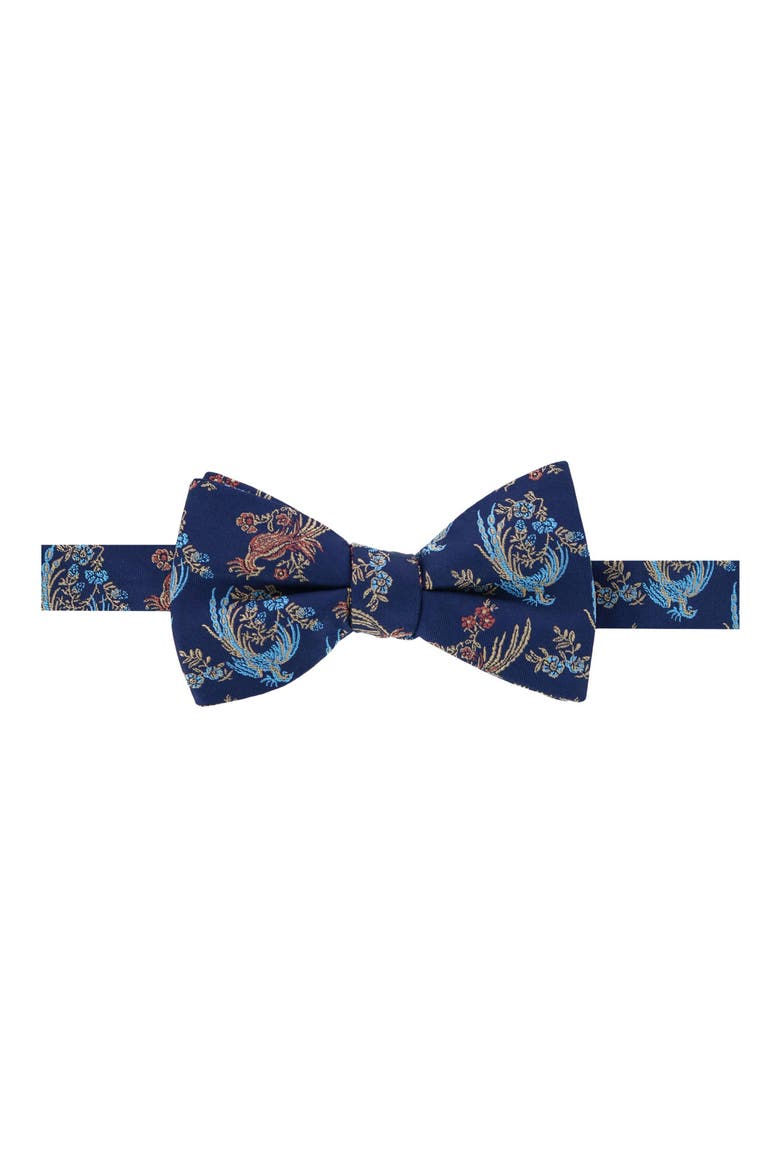 Birds of Prosperity Silk Bow Tie, Main, color, NAVY