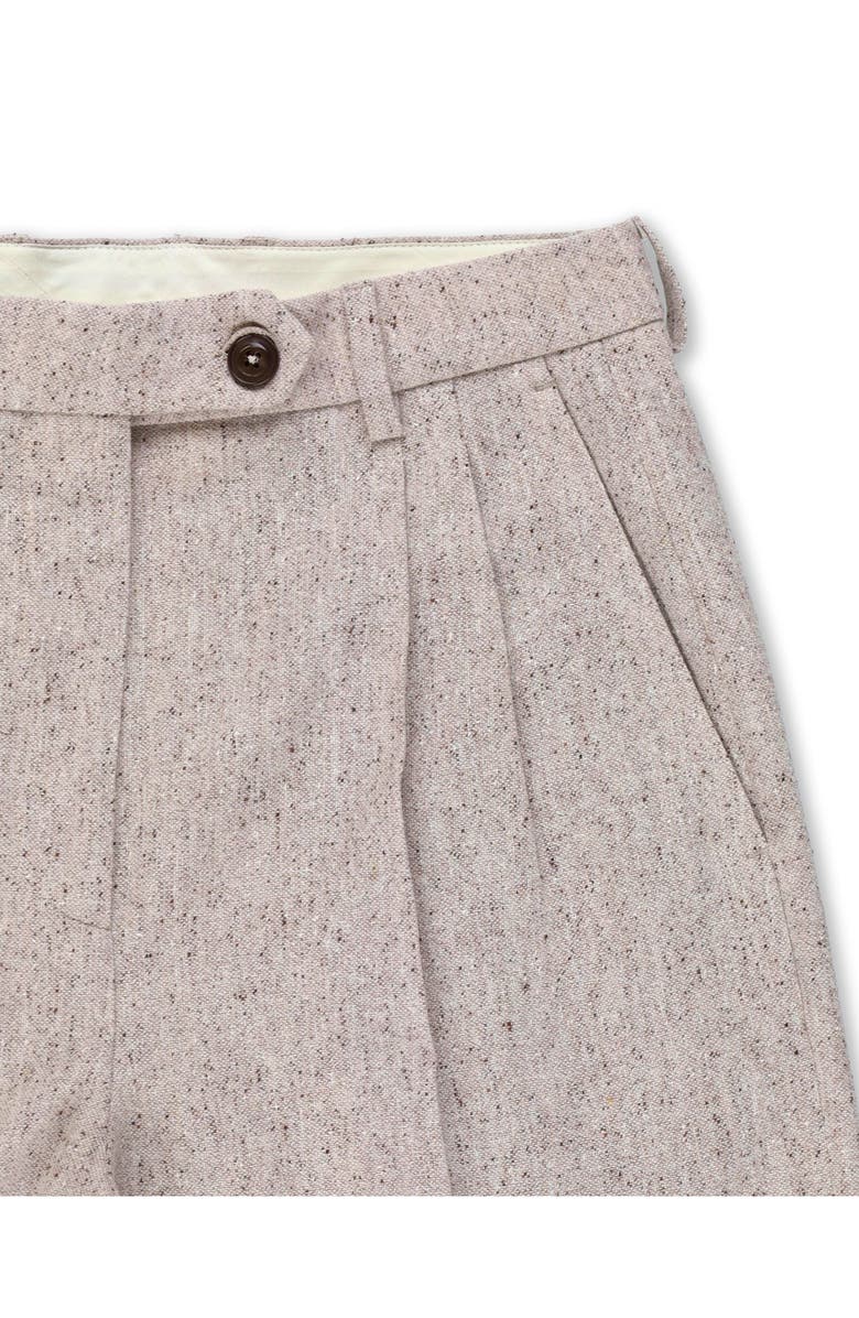 Fortela High-Waisted Pleated Wool Trousers, Alternate, color, Ecru