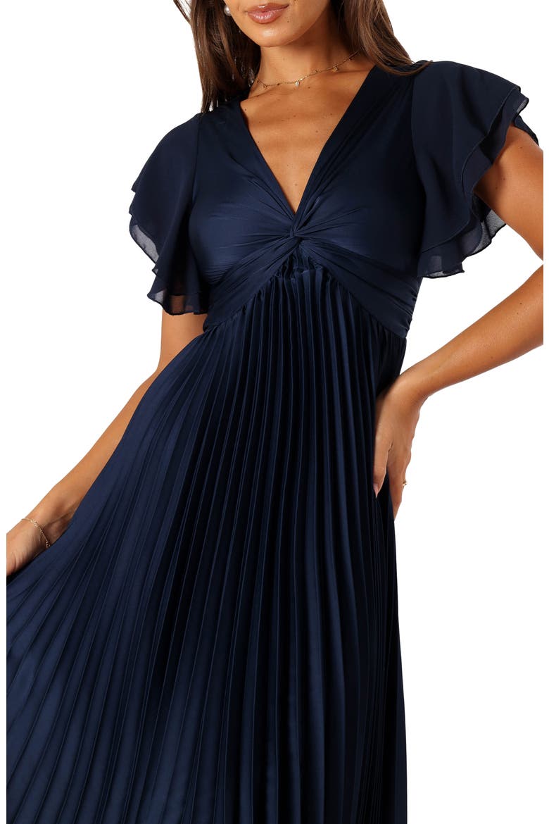 Nova Flutter Sleeve Midi Dress, Alternate, color, NAVY