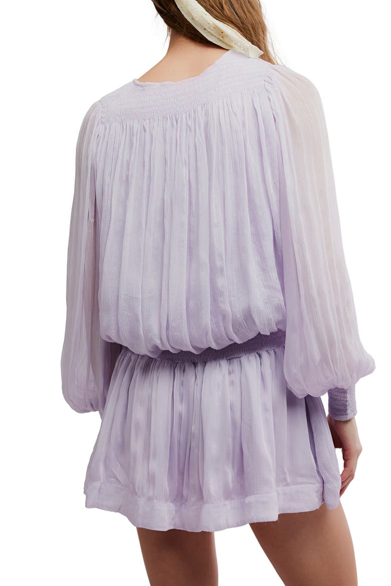 Sunbeam Long Sleeve Cotton Blend Minidress, Alternate, color, ORCHID HUSH