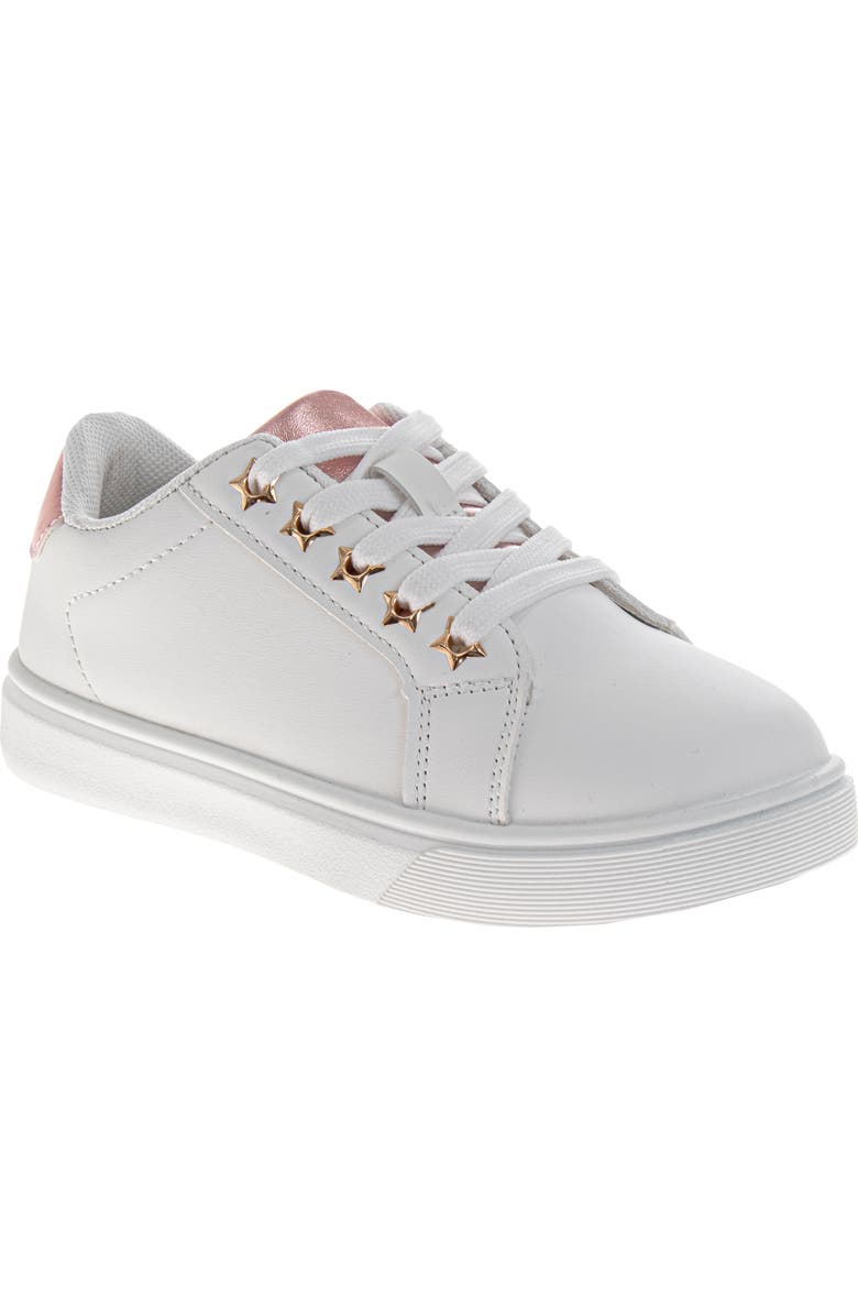 Kensie Girl s Comfort Sneakers, Main, color, White/Silver