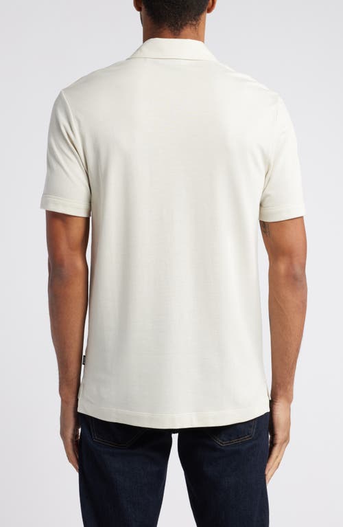 Hugo Boss Mercerized-cotton Polo Shirt With Ripstop Structure In Neutral
