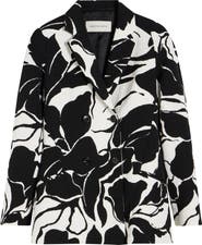Dries Van Noten Floral Screenprint Jacquard Longline Blazer