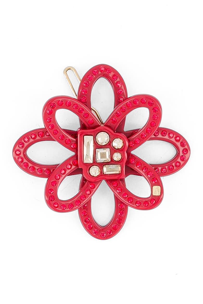 Tango Strass Side Barette, Main, color, Red