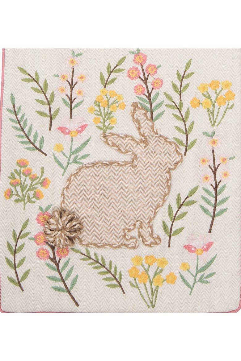 Garden Spring Easter Bunny Rabbit Decorative Table Runner 14" x 72", Alternate, color, Brown