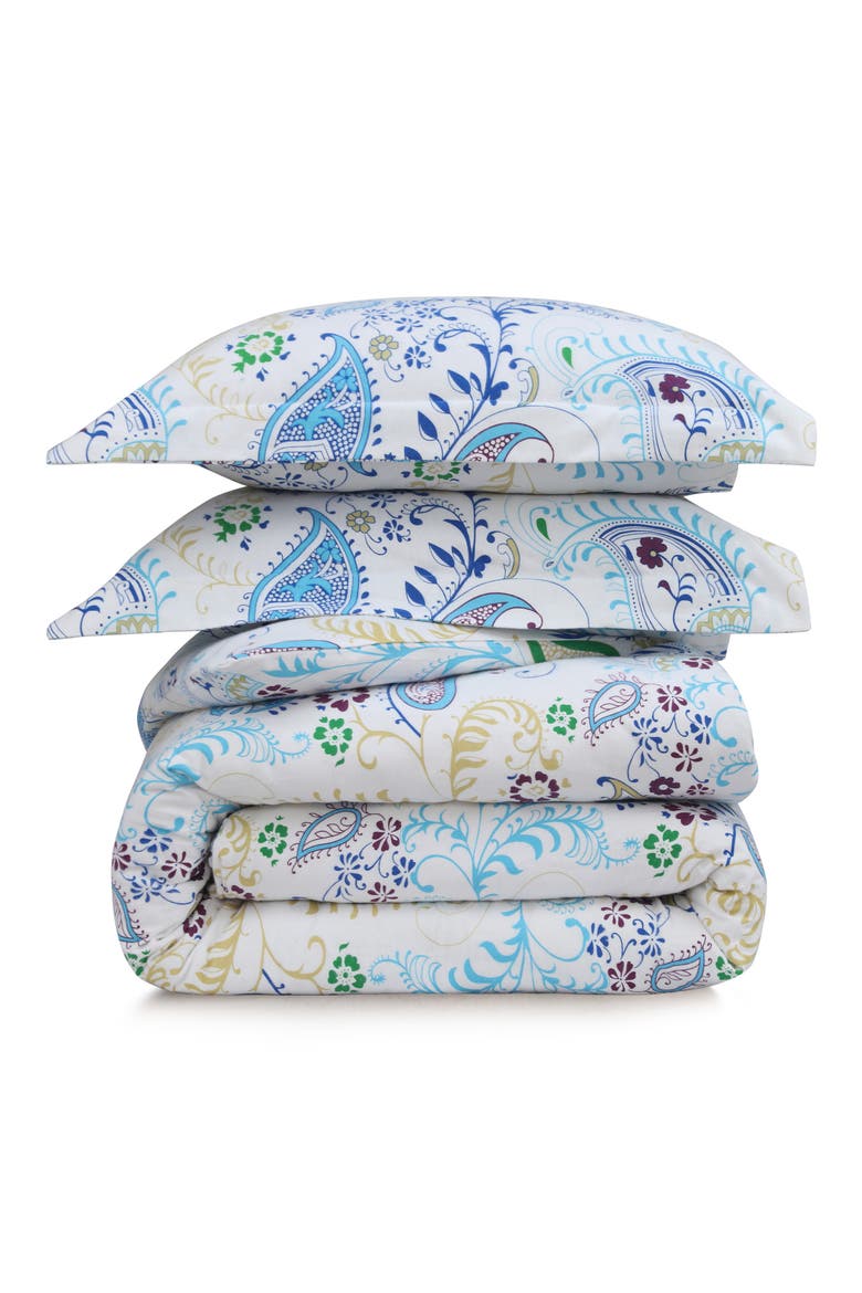 Paisley Garden Cotton Flannel Comforter & Pillow Sham Set, Main, color, MULTICOLOR