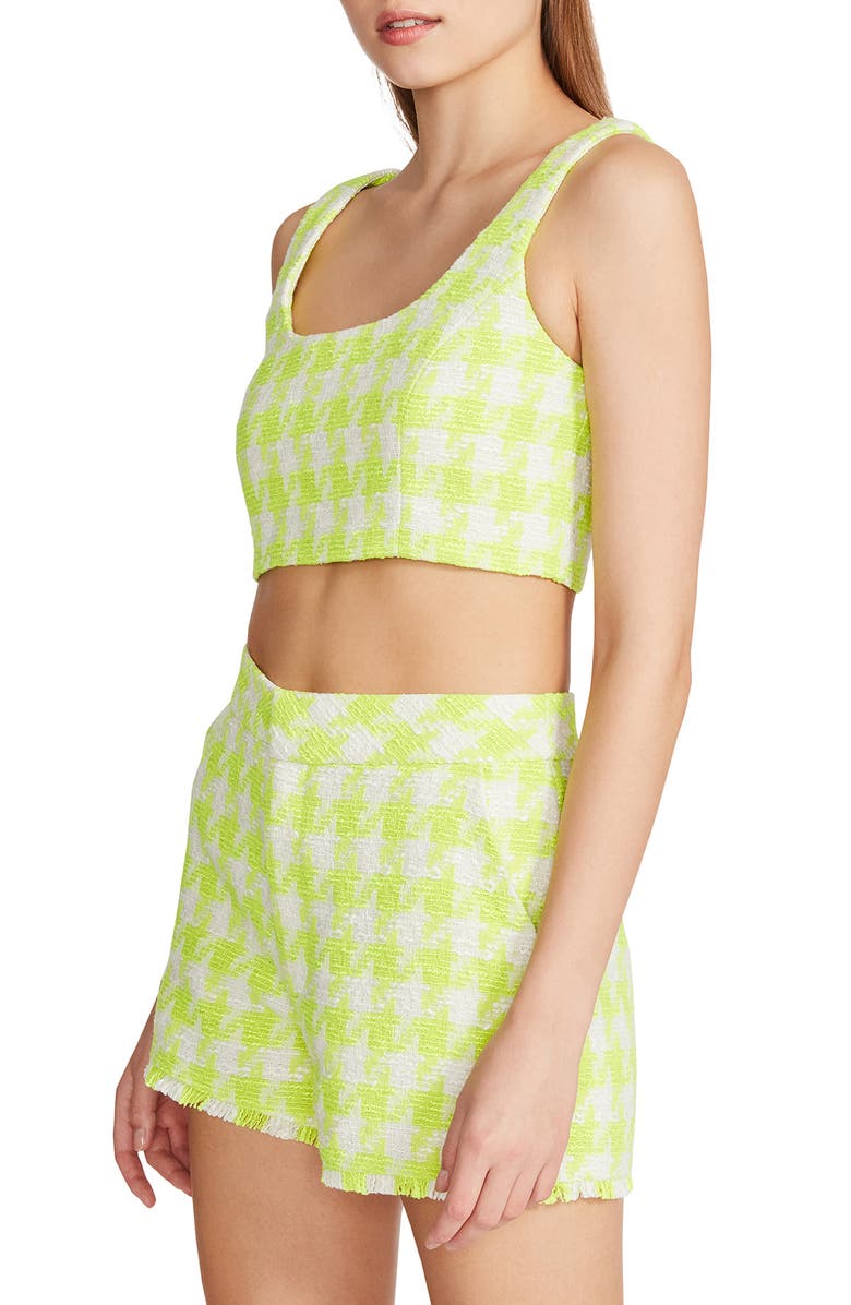 Steve Madden Layla Houndstooth Tweed Crop Top, Alternate, color, 