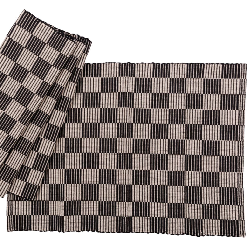 Siafu Home Handloomed Checkered Placemats - Set of 4 in Black  product