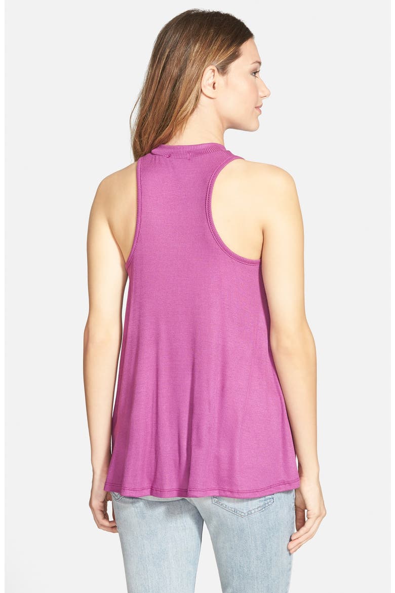 Mock Neck Racerback Tank, Alternate, color, MAGENTA