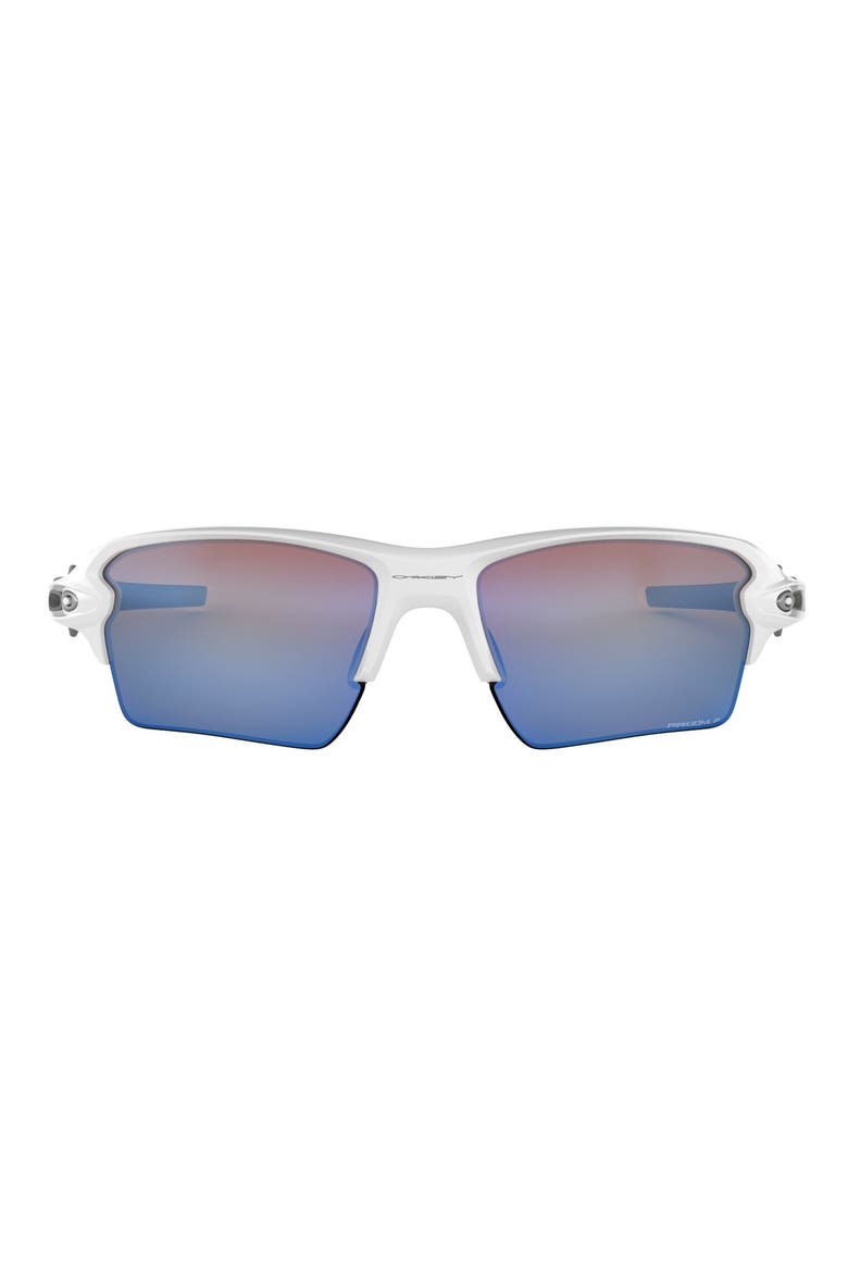 Flak® 2.0 XL 59mm Prizm™ Polarized Rectangular Sunglasses, Main, color, WHITE