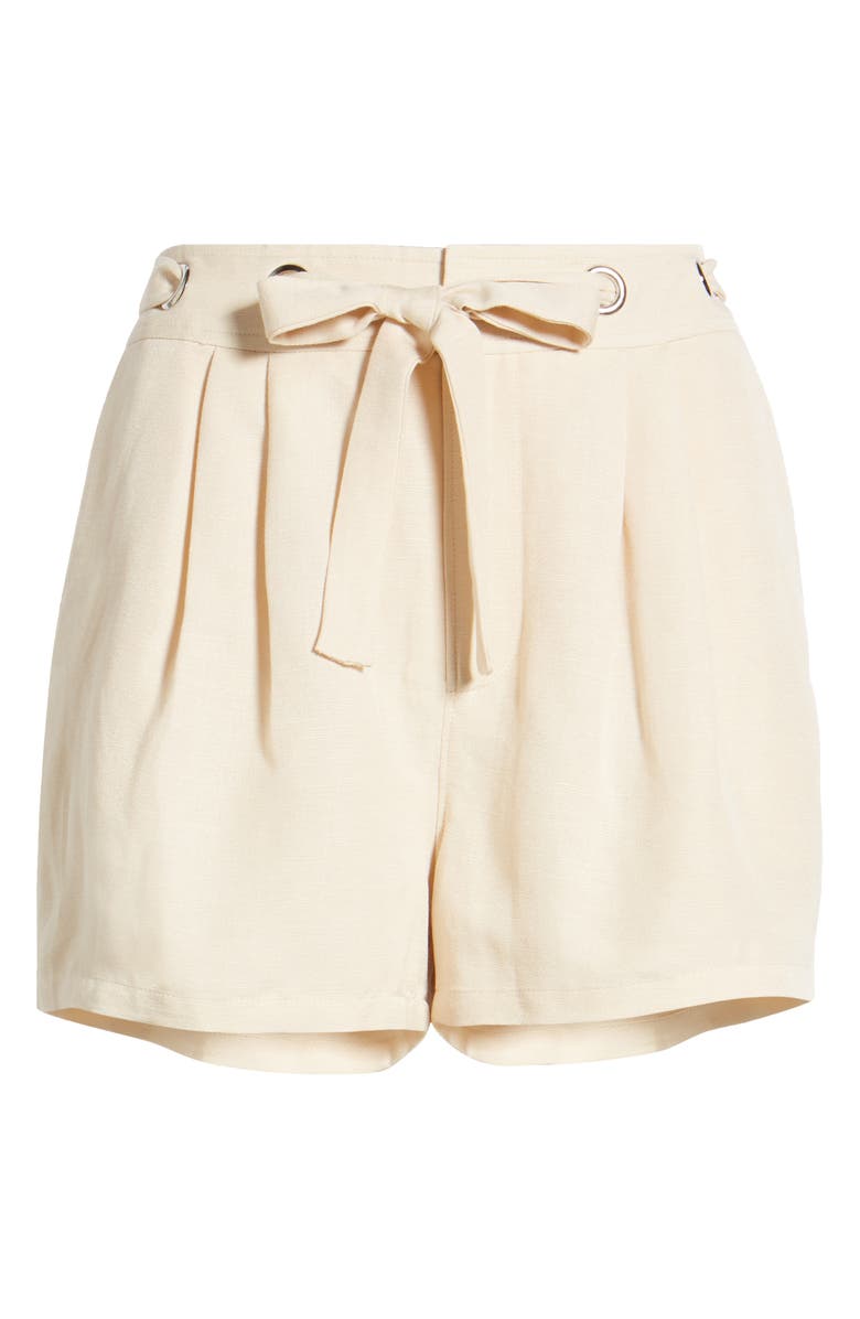 PAIGE Teyana Tie Waist Linen Blend Shorts, Alternate, color,