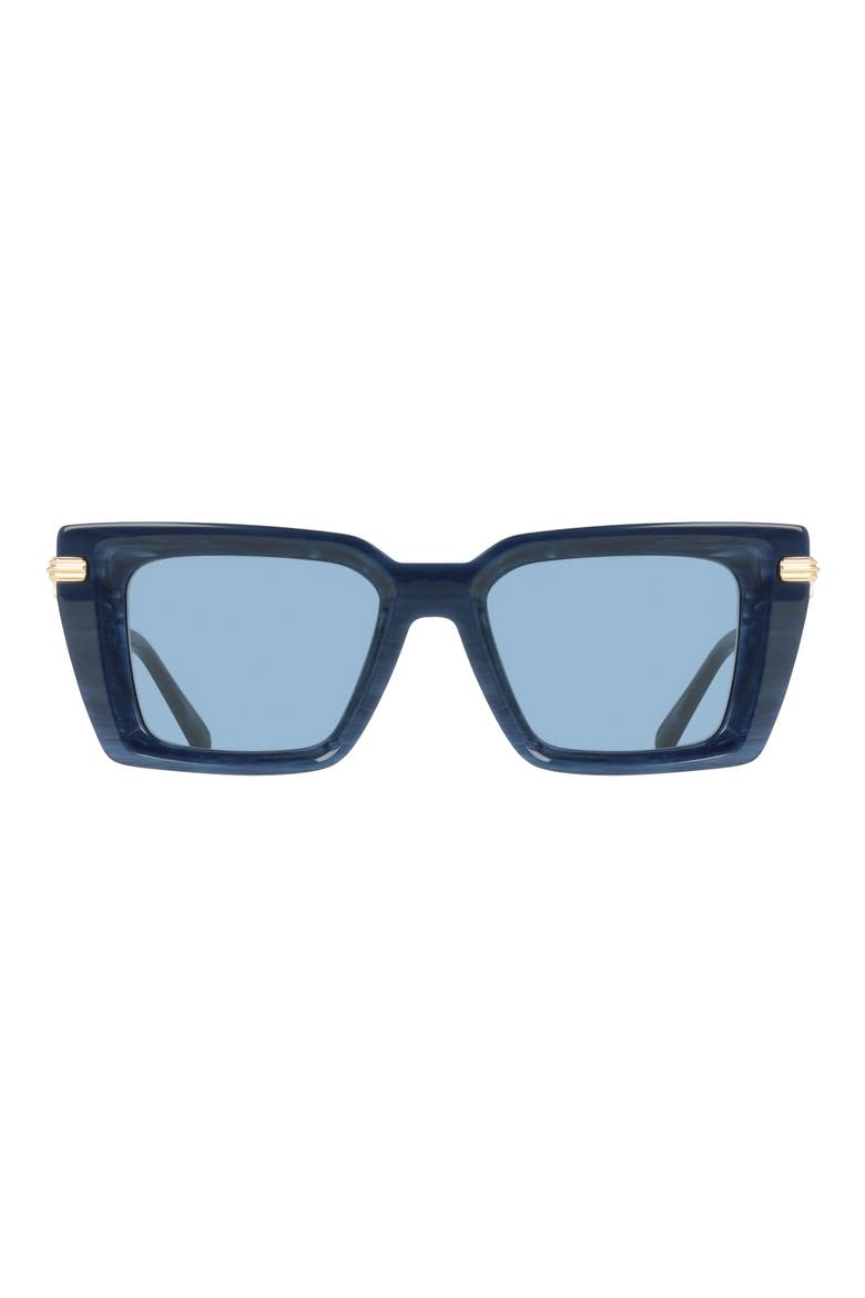 52mm Rectangular Sunglasses, Main, color, BLUE HORN