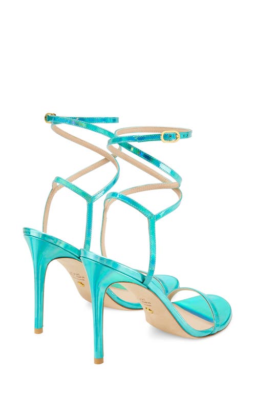 Stuart Weitzman Barelynude 100 Wrap Sandal In Esmeralda