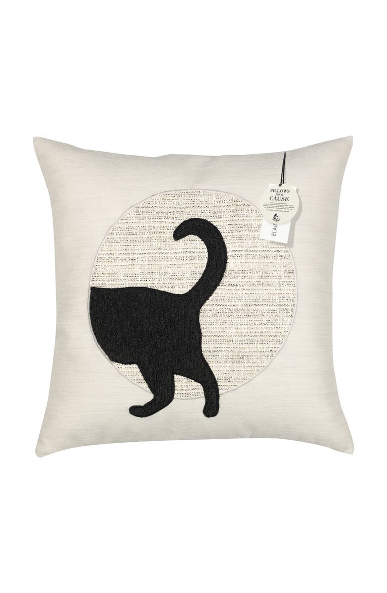 Elaine Smith Unconditional Meow (Tail) Handmade Terry Indoor/Outdoor Pillow - SUPPORTS PETS, Main, color, Meow (Tail)