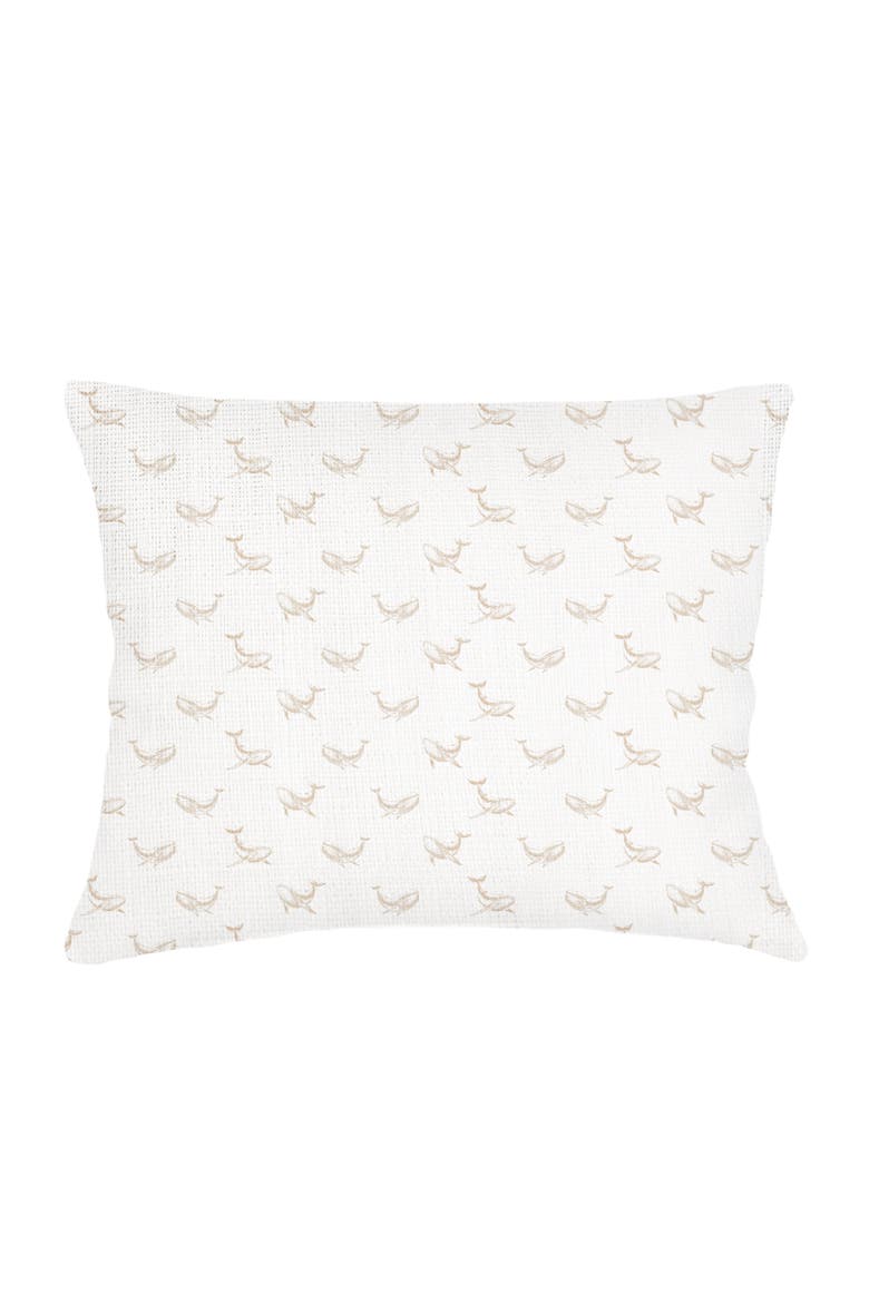 Whale Watch Linen Dutch Euro Pillow with Down Insert, Main, color, Natural Beige