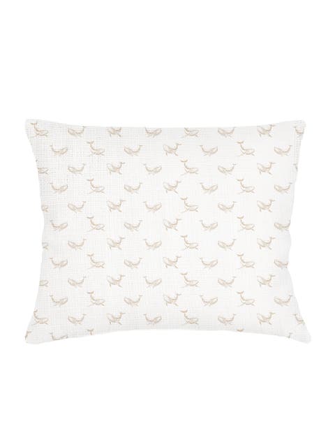 Whale Watch Linen Dutch Euro Pillow with Down Insert