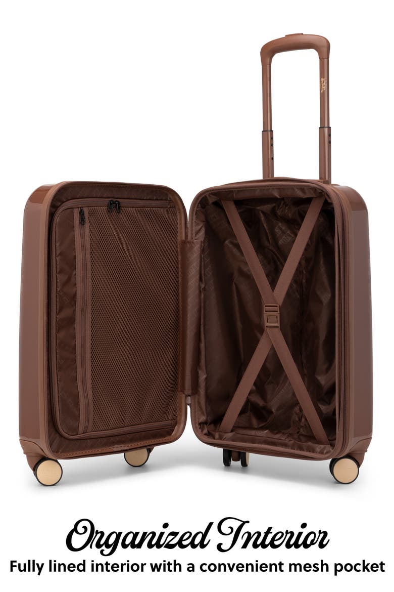 Eyeflight Expandable Hardside Spinner Carry-on Suitcase, Alternate, color, Brown