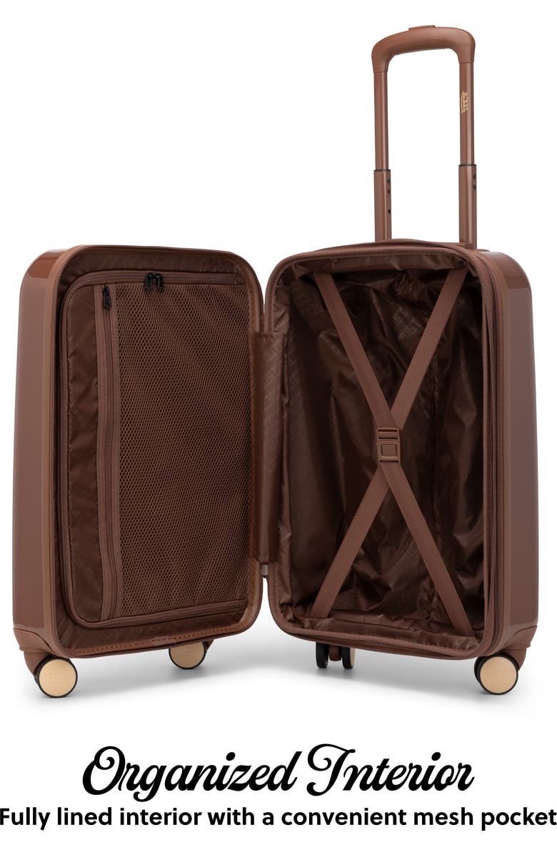 Von Dutch Eyeflight Expandable Hardside Spinner Carry-on Suitcase, Alternate, color, Brown