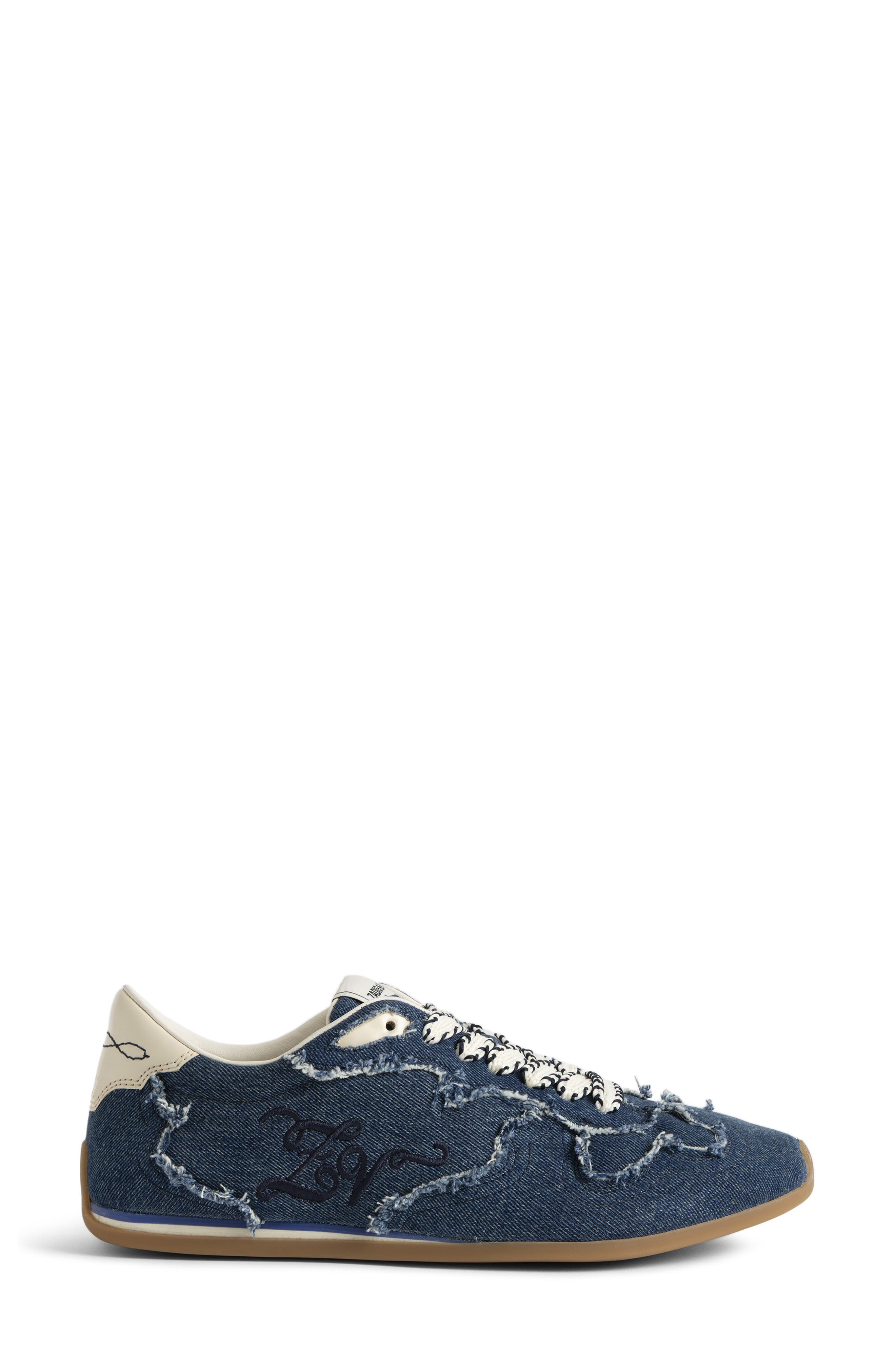 Zadig & Voltaire ZV Denim Dance Sneaker, Main, color, Silent