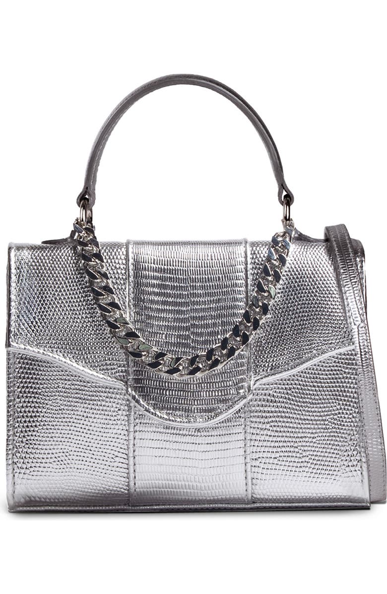 LISELLE KISS Meli Lizard Embossed Leather Top Handle Bag, Main, color,