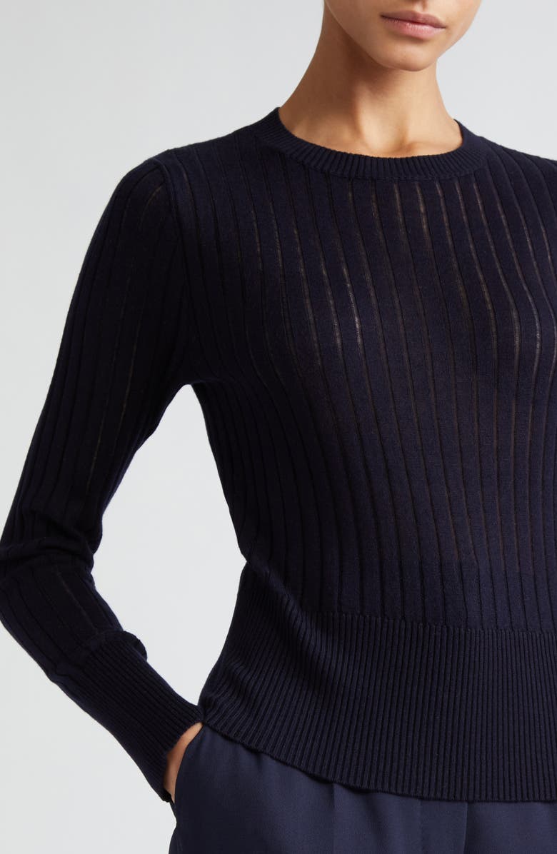 Max Mara Studio Funale Silk & Wool Rib Sweater, Alternate, color, 