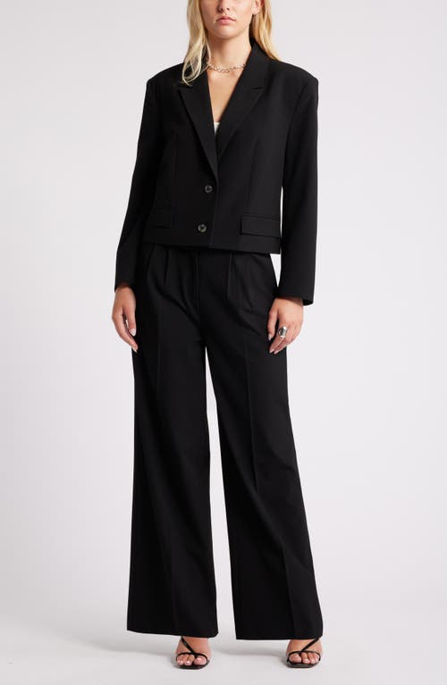 Open Edit Crop Blazer In Black