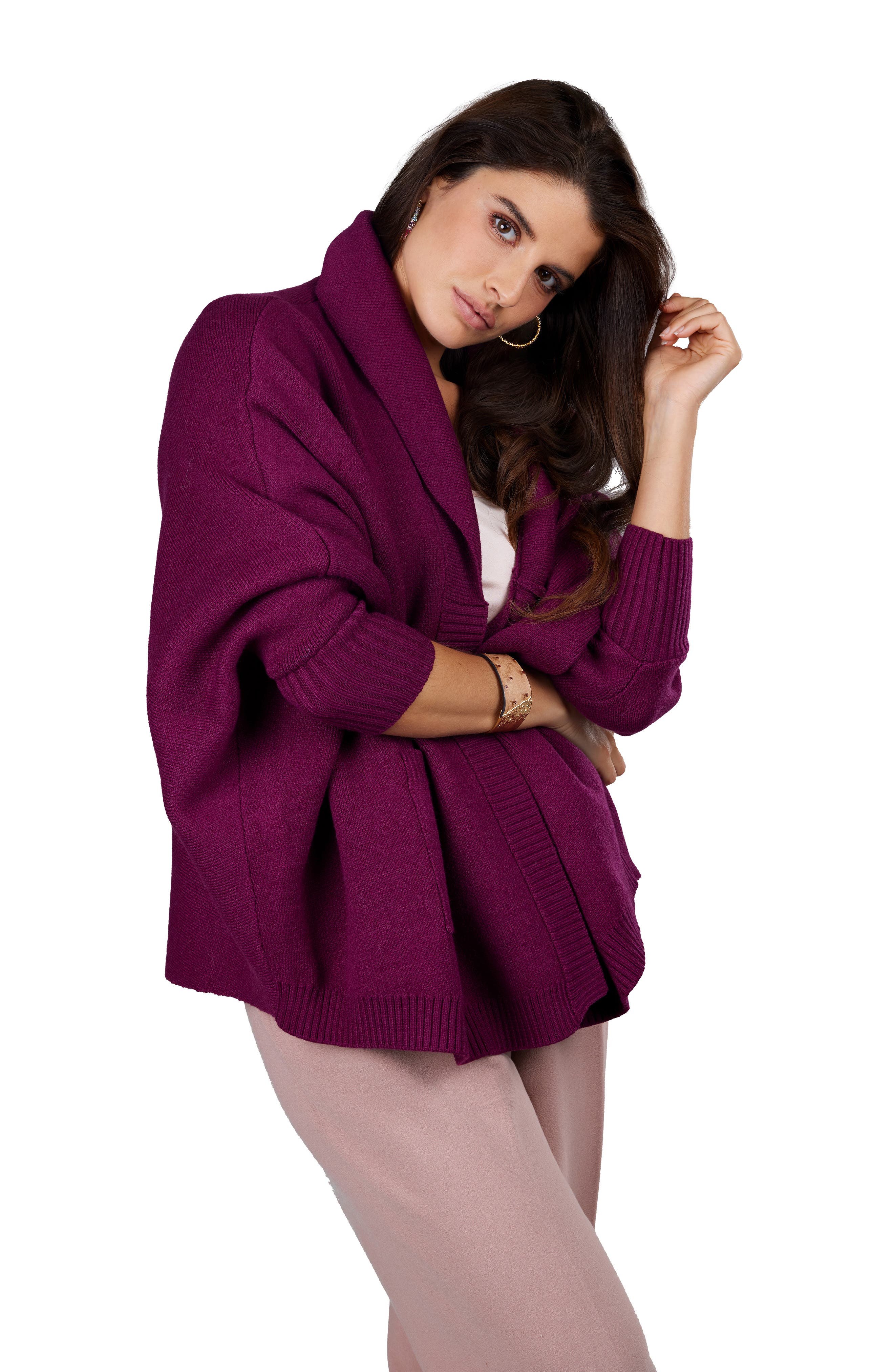 Mid-length Batwing Sleeve Cardigan