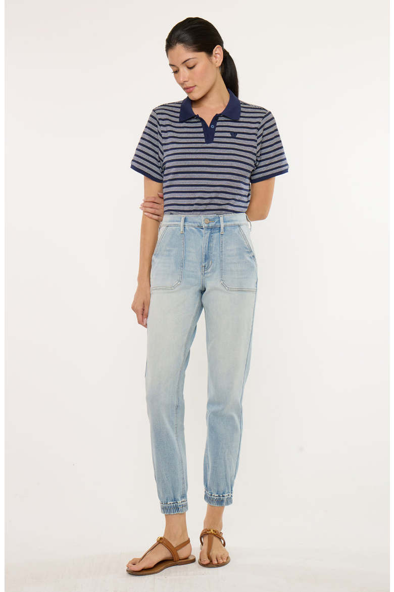 Chelly High Rise Light Wash Jogger, Alternate, color, Light Wash