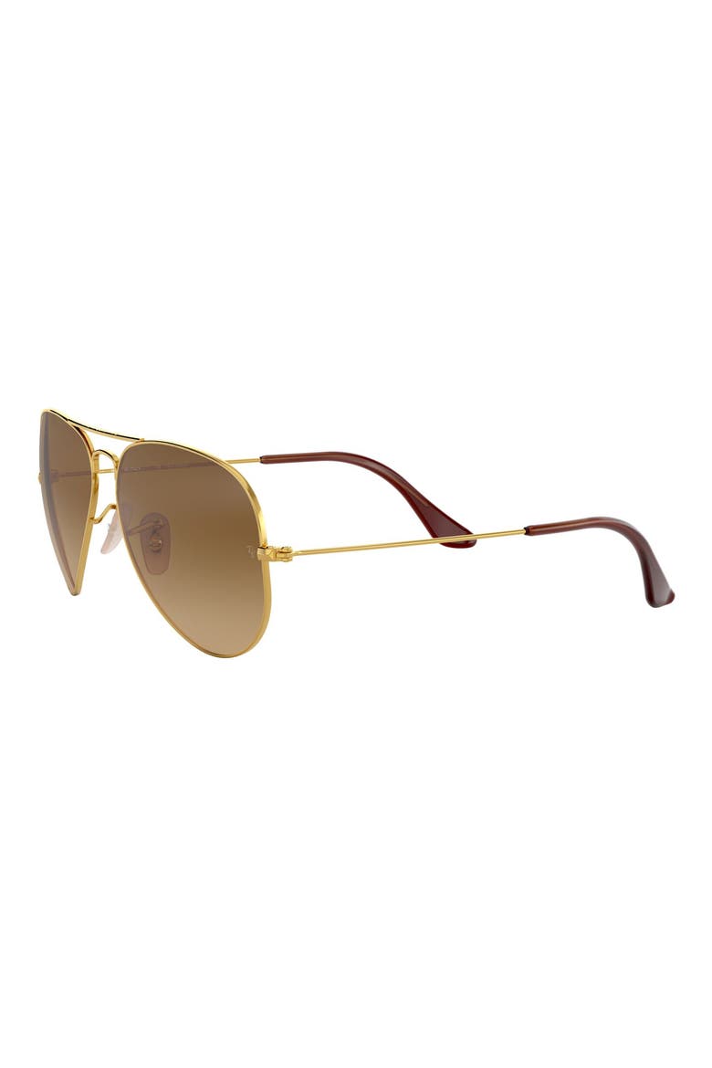 58mm Polarized Aviator Sunglasses, Alternate, color, GOLD/ BROWN GRADIENT