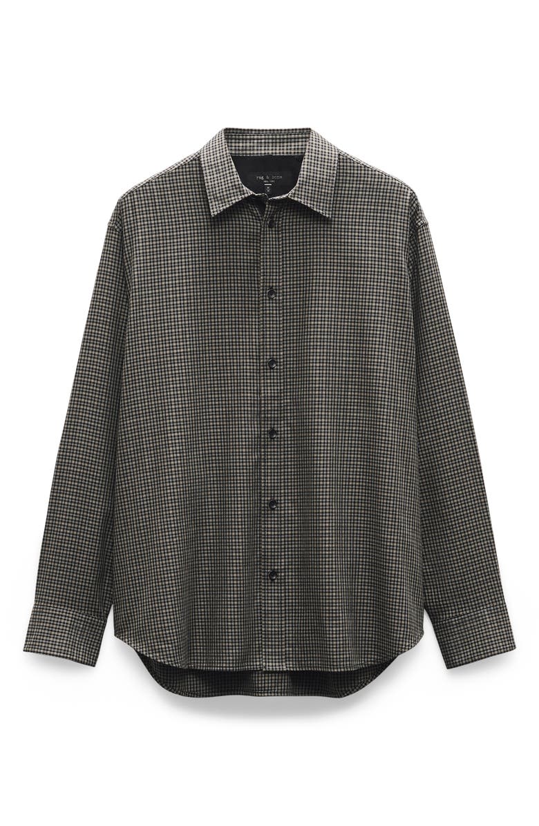 rag & bone Matthew Cotton Blend Flannel Button-Up Shirt, Alternate, color, Green Plaid