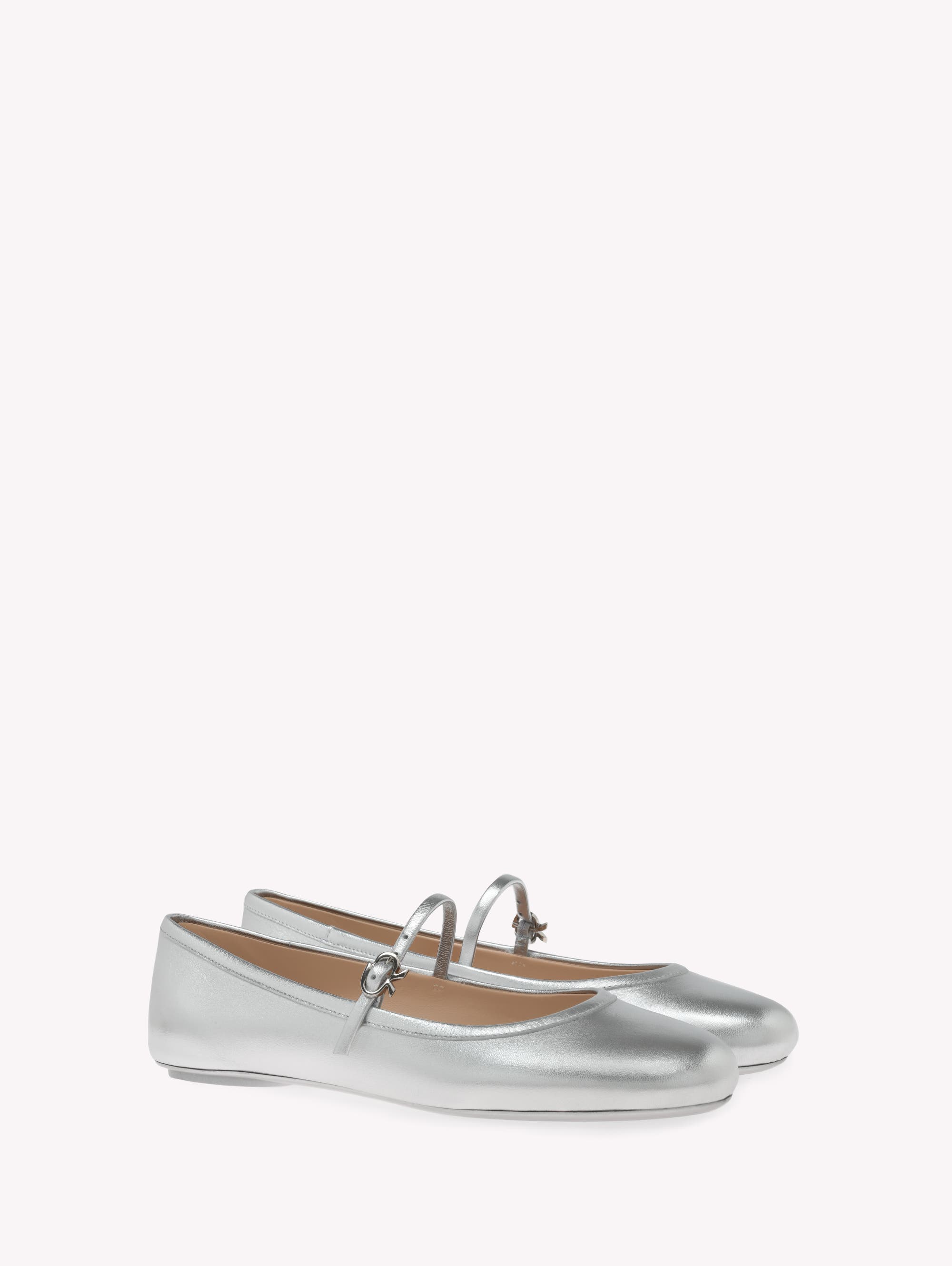 Gianvito Rossi Carla Ballerina, Alternate, color, Silver Nappa