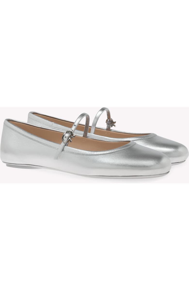 Gianvito Rossi Carla Ballerina, Alternate, color, Silver Nappa