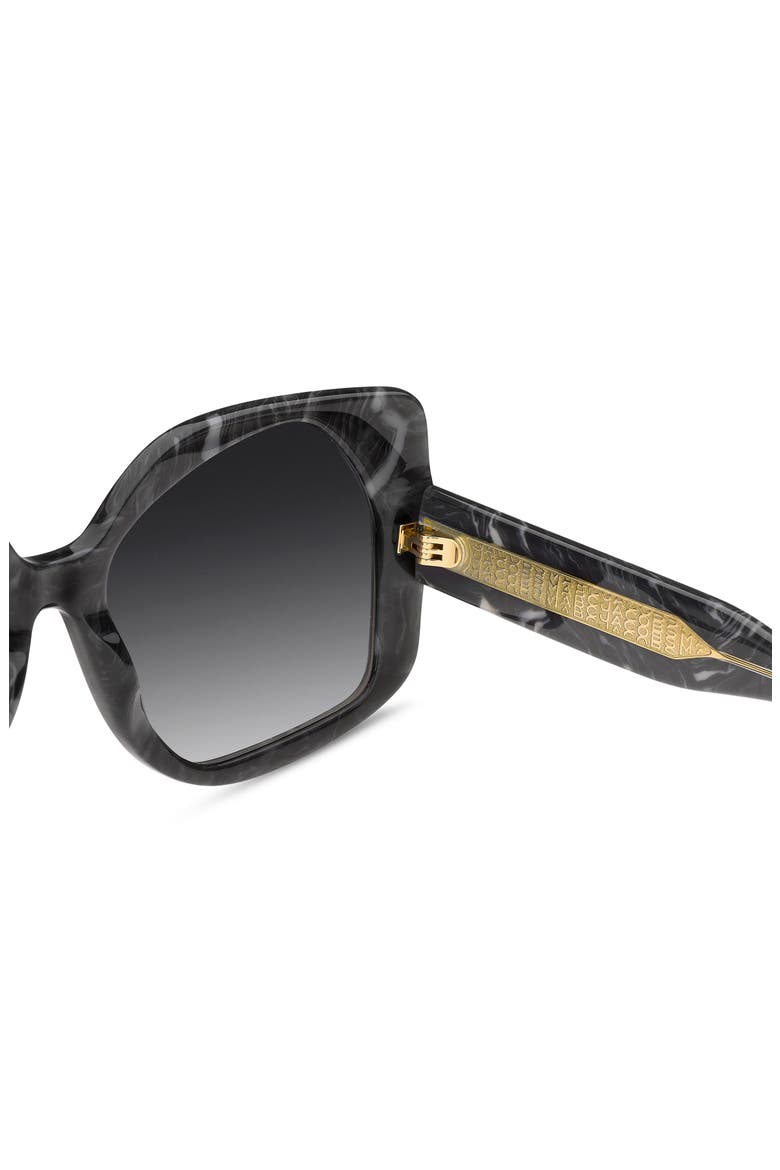 56mm Geometric Square Sunglasses, Alternate, color, GREY MARBLE/ DARK GREY SF