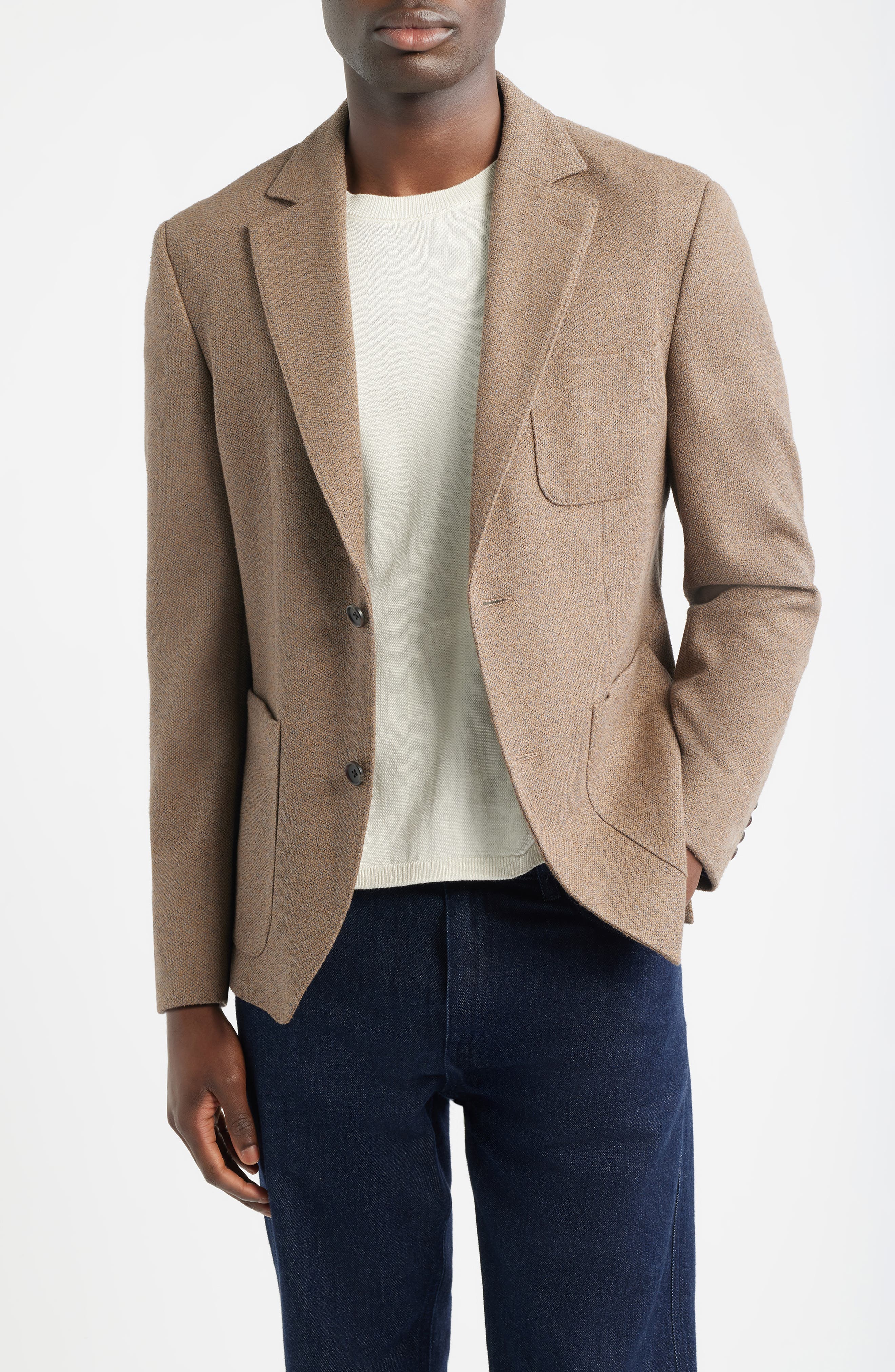 selected BROWN KIWI TEXTURED KNIT
