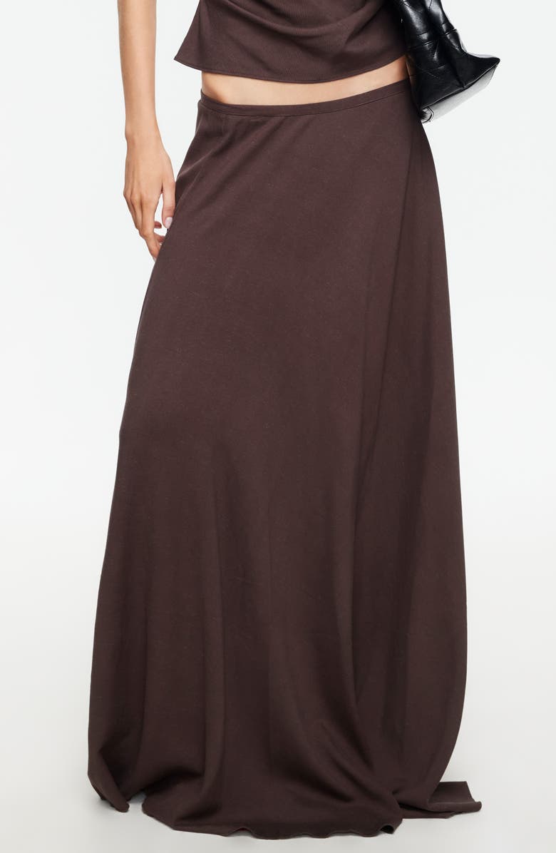 LIONESS Halcycon Linen Blend Maxi Skirt, Main, color, Brown