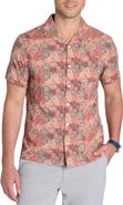JACHS Tropical Print Short Sleeve Button-Up Shirt