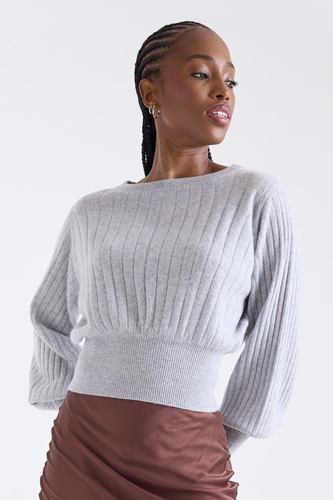 Rosa Ribbed 100% Cashmere Sweater