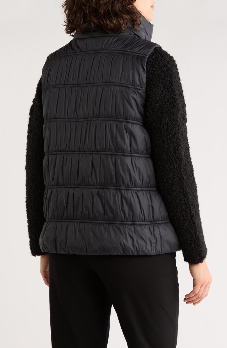 Eileen Fisher Ruched High Collar Vest, Alternate, color, 