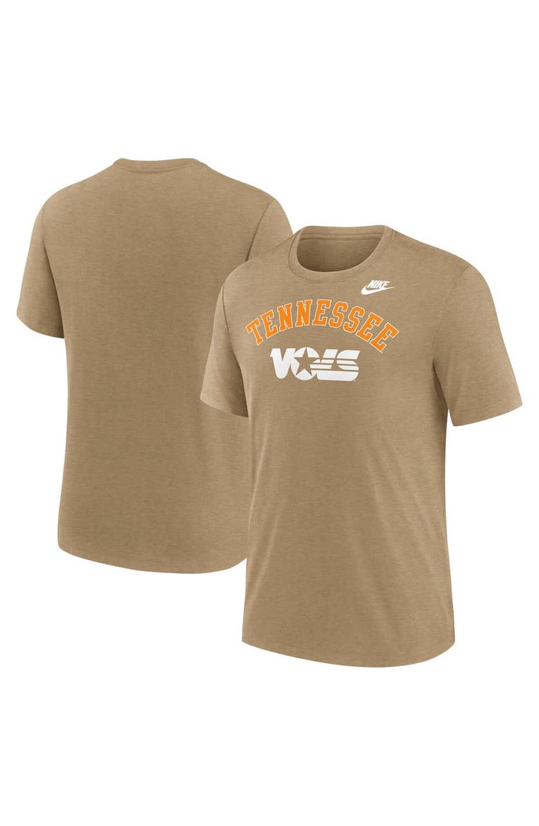 Nike Men's Nike Heather Light Brown Tennessee Volunteers Legacy Arch Tri-Blend T-Shirt, Alternate, color, Light Brown